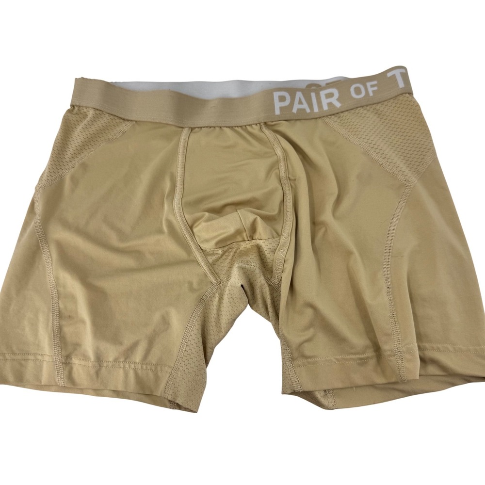 Pair of Thieves Men's Tan‎ Boxer Briefs Athletic Performance Stretch Size L